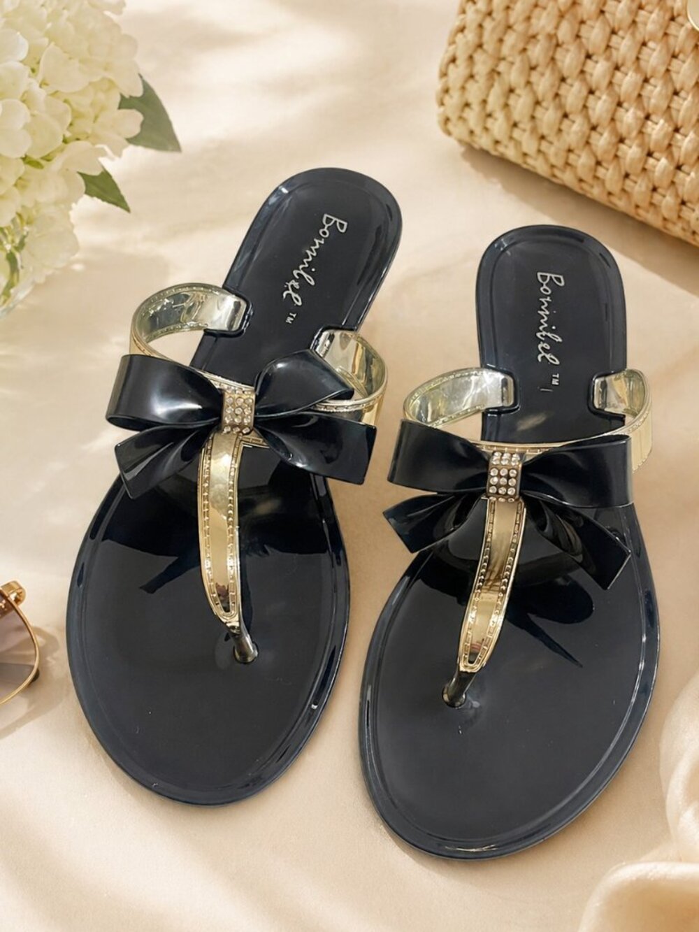 3-Pair Bow Rhinestone Sandal Bundles | Mixed Sizes 6–10 | Wholesale Reseller Lot - Picture 3 of 6